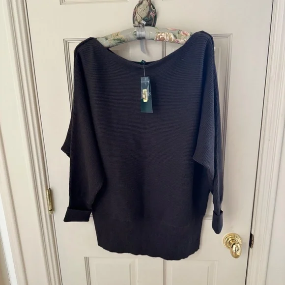 RALPH LAUREN 6 GOLD BUTTON BROWN SWEATER-NWT/L - Picture 3 of 8